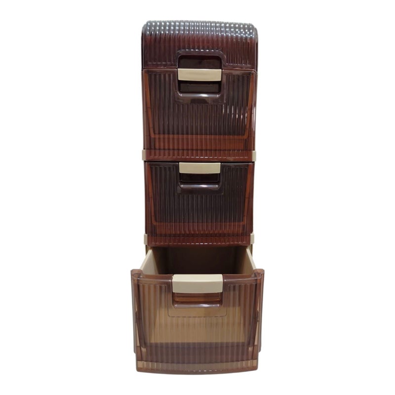 خورشيد للبلاستيك شانون ميرانو 3 درج من خورشيد بلاست للبلاستيك - عسلي - Image 2